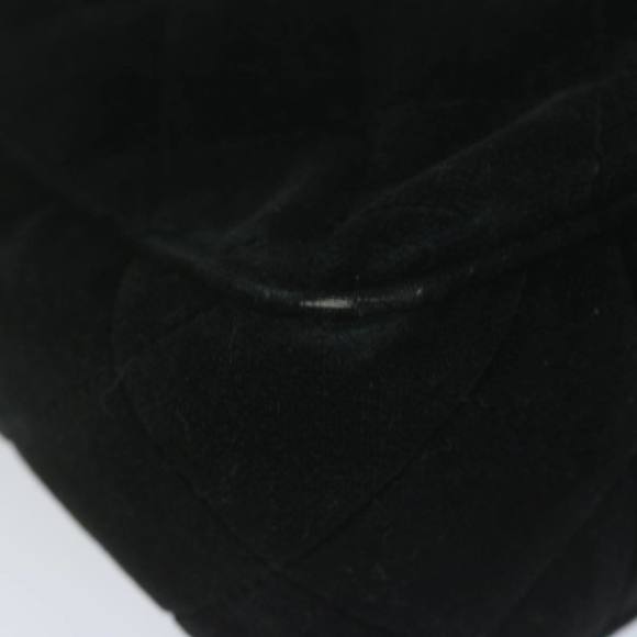 CHANEL Hand Bag Velor Black CC Auth bs10697 - Picture 9 of 16